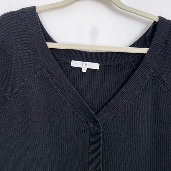 Tibi Merino wool Rib Decollete Sweater Dress - Picture 9 of 11